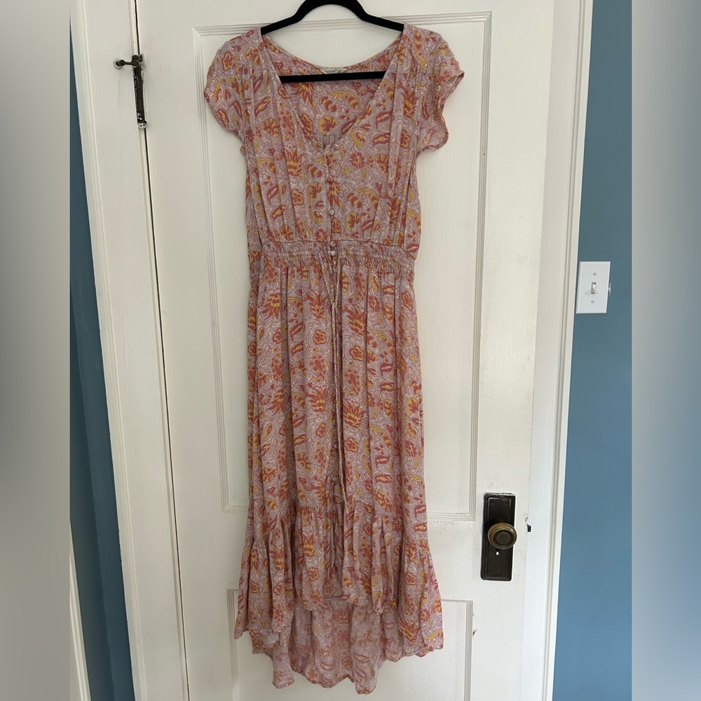 Lucky Brand Pink and Yellow Paisley Dress